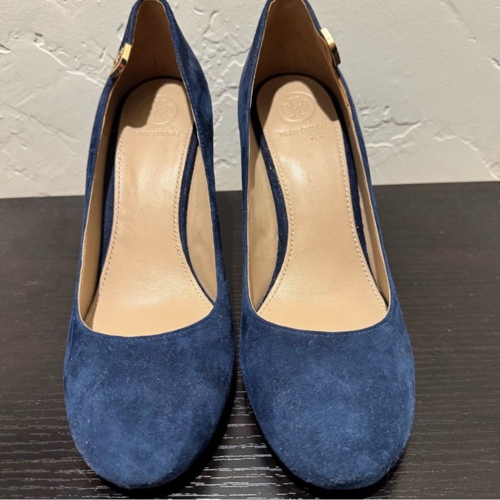 Tory Burch Navy Suede Heels